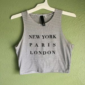 🔴Striped City Crop Top